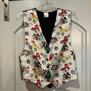 Vintage 1994 Warner Brothers’ Looney Tunes Christmas character vest. GUC!